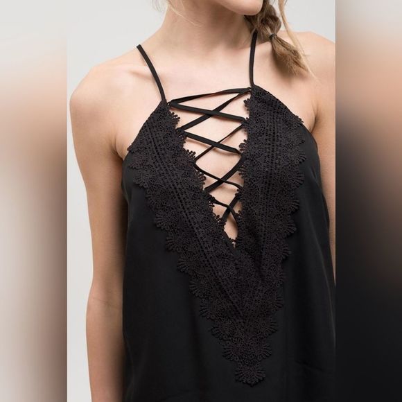 WAYF Where are you from EMBROIDERED LACE-UP CAMI NWOT - Picture 10 of 10